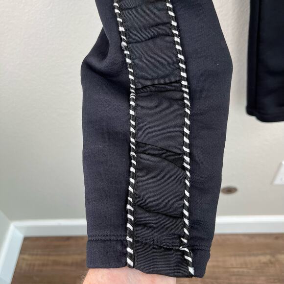 The Kooples Grosgrain Trim High Rise Tapered Black Ankle Jogger Sweatpants XS/LG - Picture 10 of 16